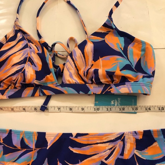 Cupshe Release Happiness Tropical Print Lace-Back Bikini Set Size XL - Picture 7 of 13